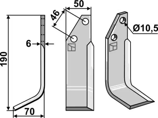 Fräsmesser 195x50mm, links
